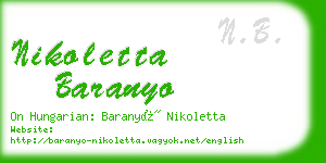 nikoletta baranyo business card